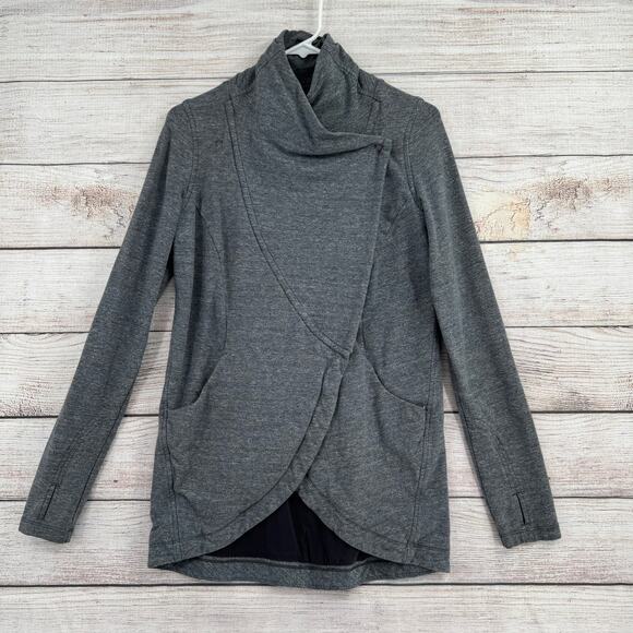 Lululemon That's a Wrap Sweater Womens 4 Heathered Gray Athleisure - Picture 1 of 13
